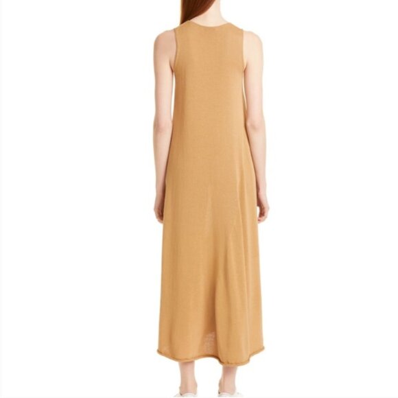 VINCE Shirred Tank Maxi Dress in Pale Walnut - Picture 4 of 11